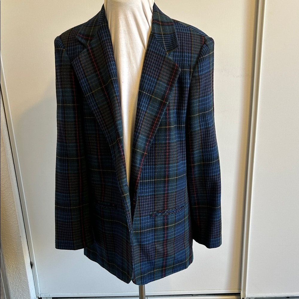 Women's Classic Blue Plaid Blazer